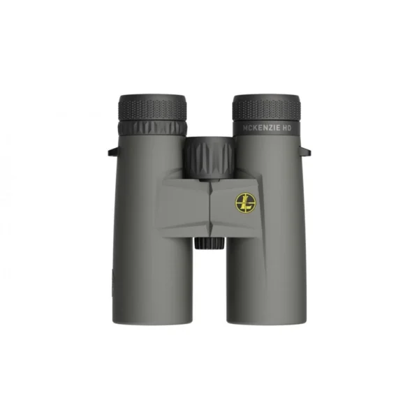 Leupold BX-1 McKenzie Binocular, shadow gray front view with capped eyepieces