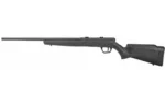 Savage Arms SAV B17 F, black rifle in right side view with long barrel and synthetic stock
