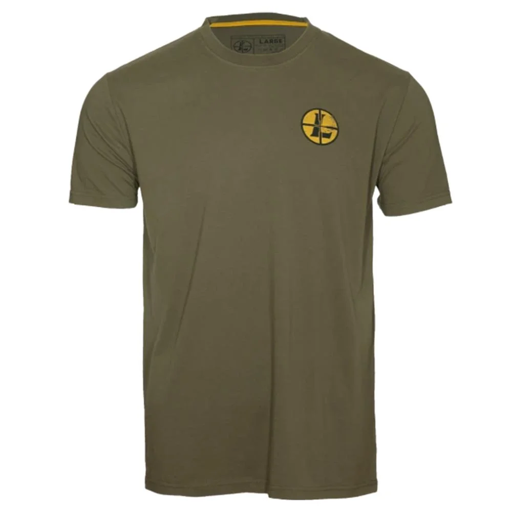 primary-25116 Leupold Mtn Range Short Sleeve Shirt Light Olive S, front view with gold chest logo