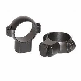 Leupold 2-Piece STD Windage Adjustable Steel Rings, two matte black scope rings
