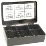 Leupold Torx Screw Kit, open black compartment case filled with assorted black screws