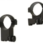 Leupold 2-Piece Extension Ringmounts, two matte black rings in angled front views
