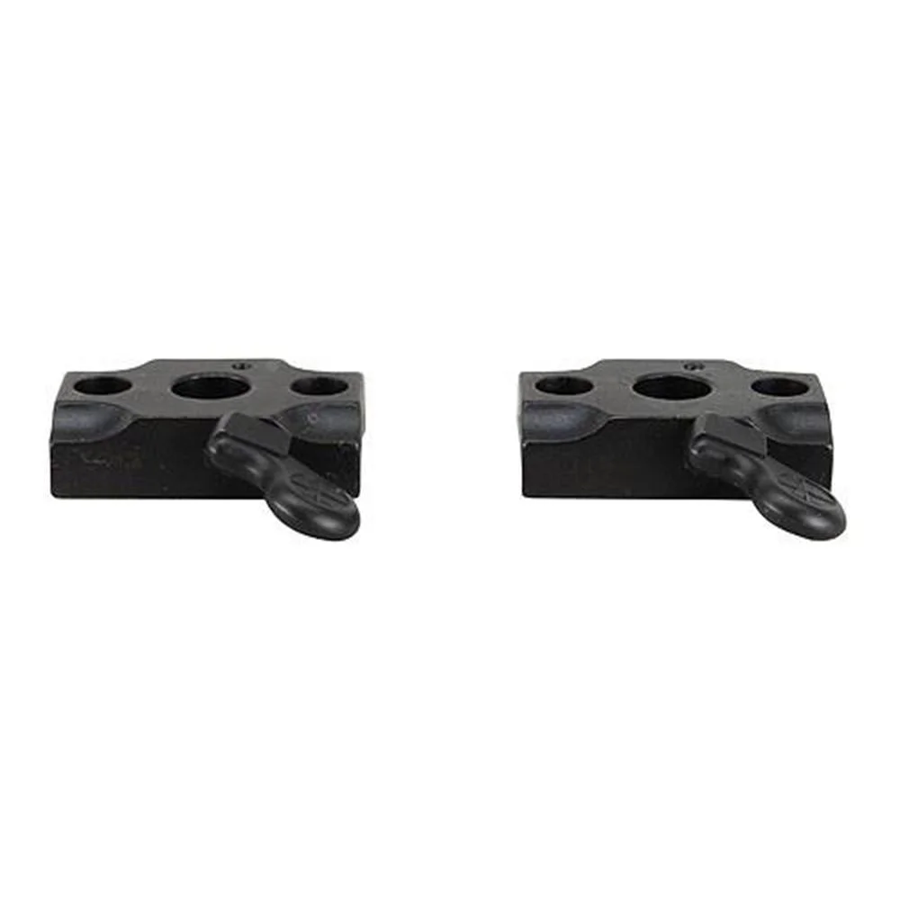 primary-25217 Leupold Quick Release Base Traditions Buckhunter, two matte black pieces in angled top view