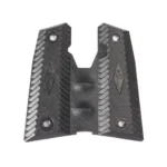 Lyman 1911 Diamond Pro Handgun Grip, black textured two-panel grip set, front view