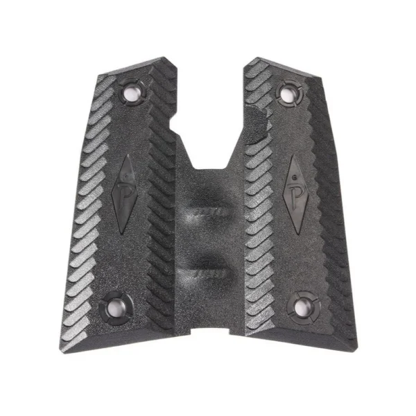 Lyman 1911 Diamond Pro Handgun Grip, black textured two-panel grip set, front view