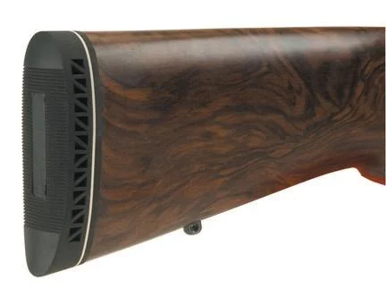 Pachmayr Field Recoil Pad F250, black ventilated pad fitted to a brown wood-grain stock