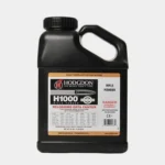 Hodgdon Extreme H1000 rifle powder, black handled bottle with white product label