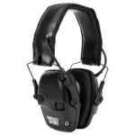 Howard Leight Impact Sport Electronic Earmuff, black front view with padded headband