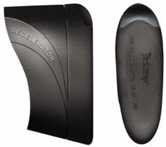 primary-25408 Pachmayr Decelerator Magnum Slip-On Recoil Pad black rubber pad, side and rear views