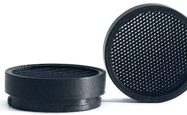Leupold Mark 4 Anti Reflective Device, black threaded ring and honeycomb cover, angled view