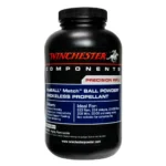 Winchester Powder StaBall Match black bottle with black cap, front view