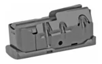 Savage Arms MAG SAV 110 LA 270WIN BLU BTM REL, angled side view of black metal magazine