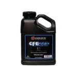 Hodgdon CFE 223 Spherical Rifle Powder, black handled bottle in front view with blue label