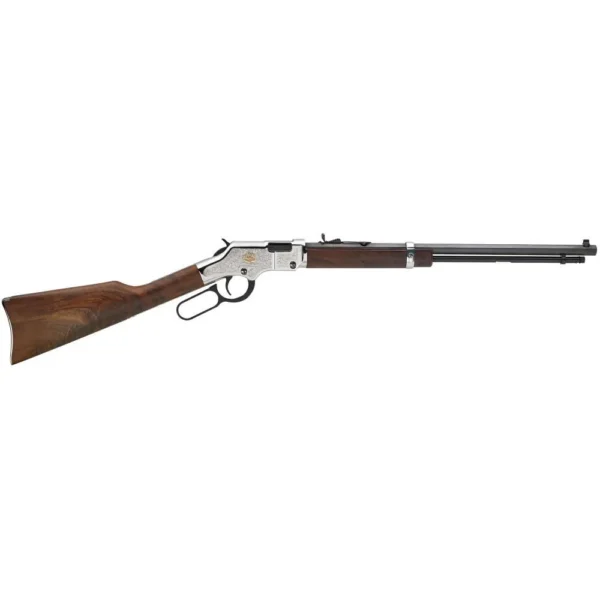 HENRY H4 AMERICAN BEAUTY, right-side view with brown wood stock, lever action and dark barrel