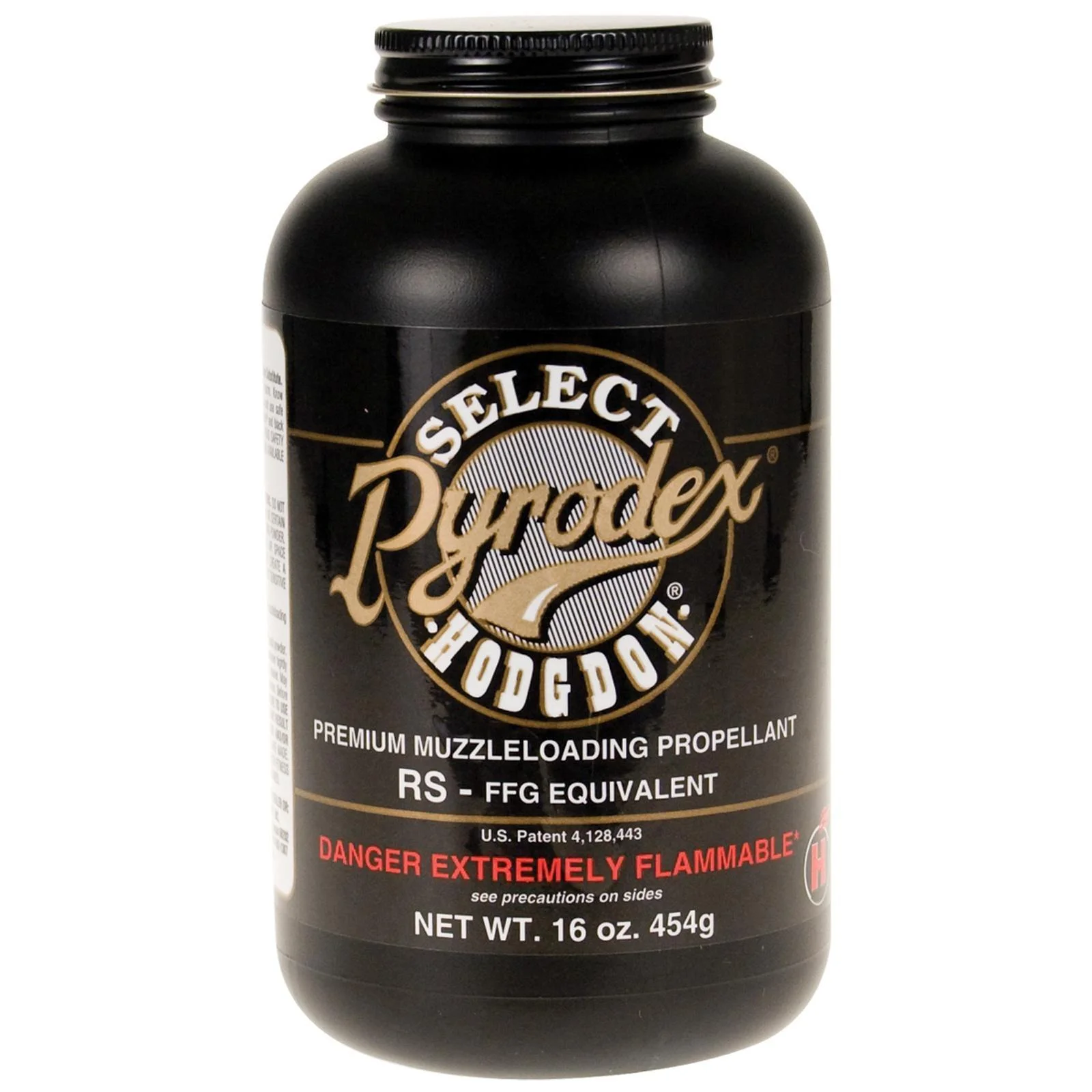 primary-25500 Hodgdon Pyrodex Select Rifle/Shotgun Powder, black bottle with front label and screw cap