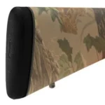 Pachmayr Decelerator Old English Recoil Pad, black pad fitted to a camouflage stock