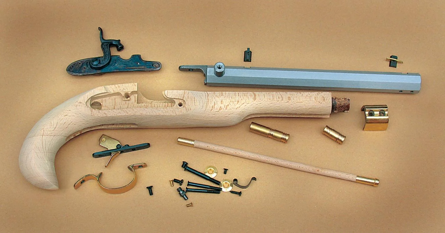primary-25525 Traditions Performance Firearms Traditions Black Powder Kentucky Pistol Build-It-Yourself Kit Select Raw Hardwood .50 Cal 10"