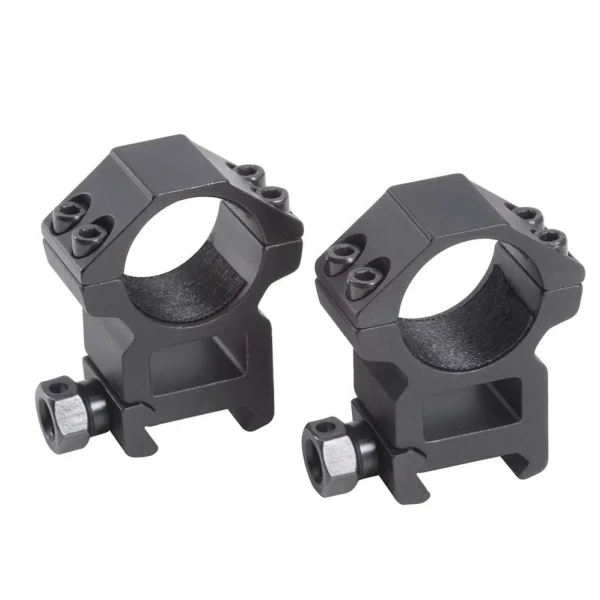 Traditions 2-Piece Weaver-Style Tactical Rings, angled front view in matte black