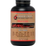 Hodgdon LEVERevolution Spherical Rifle Powder, black bottle front view with tan label