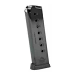 Armscor MAG ACT-MAG 1911, black magazine in angled side view with witness holes and base plate