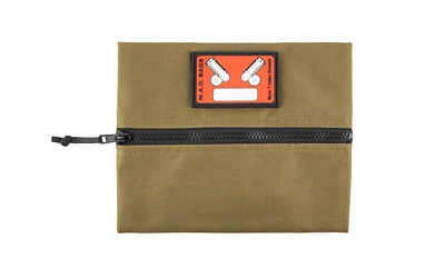 LYMAN MARK 7 AMMO DIVIDER BAGS, flat dark earth zippered pouch with red logo patch