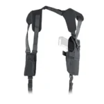 Michaels Of Oregon Uncle Mike's Pro-Pak Vertical Shoulder Holster, black front view with straps