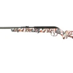 Savage Arms SAV 64F rifle, right-side view with red, white and blue flag-pattern stock