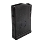 Bergara AICS Rifle Magazine, black angled front view with ribbed sides and Bergara logo