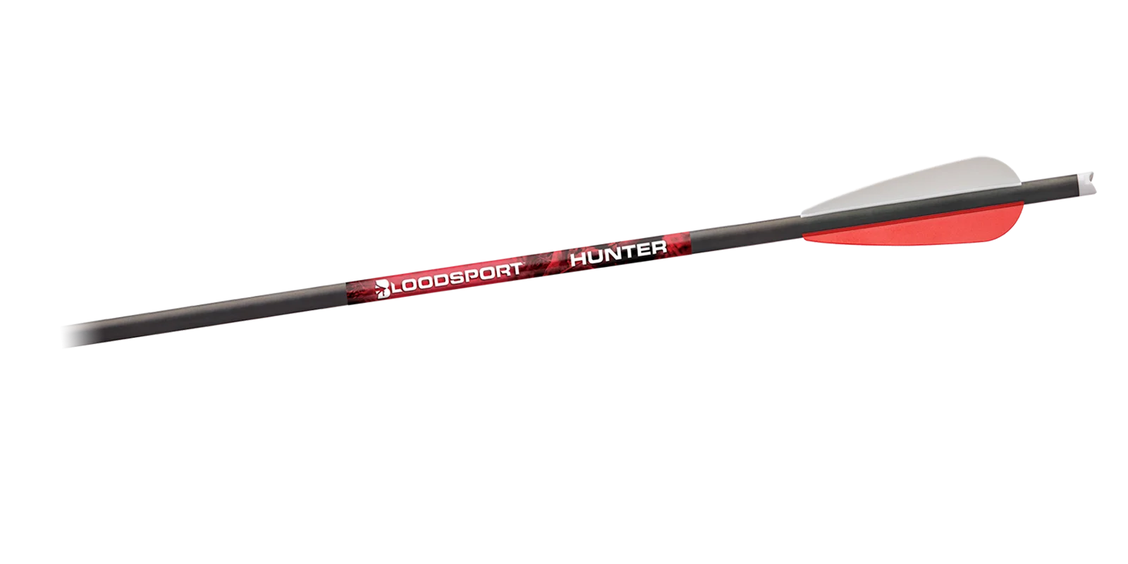 primary-25664 Gsm Bloodsport Hunter Crossbow Bolts, packaged black bolts with red and white fletching
