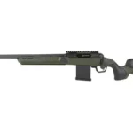 Savage Arms SAV 110 CORE PRDTR green and black rifle, left-side view with long barrel and stock