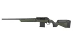 Savage Arms SAV 110 CORE PRDTR green and black rifle, left-side view with long barrel and stock