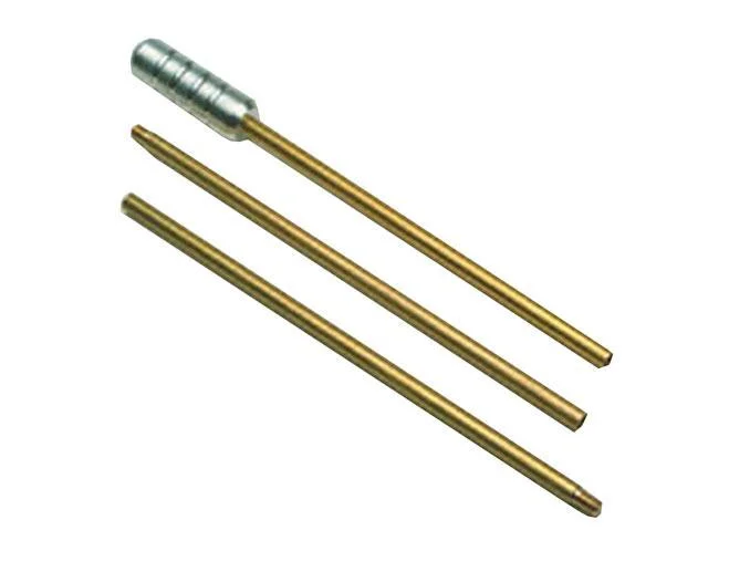 primary-25761 CVA Lifetime Range Rod with three brass rod sections and silver handle on white background
