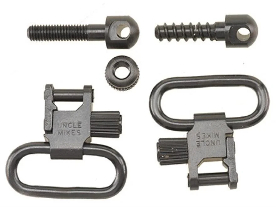 primary-25783 Michaels Of Oregon Uncle Mike's QD Machine Screw Type Swivel, black swivels and mounting hardware