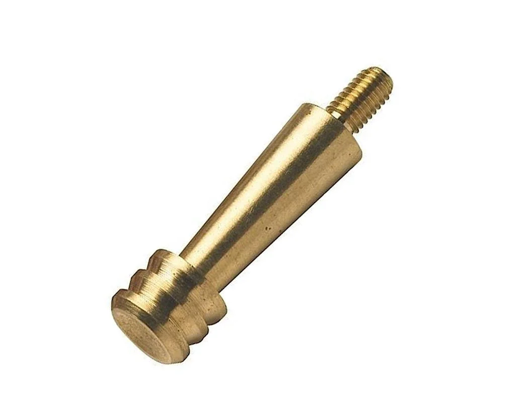 primary-25799 CVA Cleaning Jag, brass jag in angled side view with threaded end