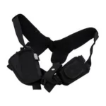 Michaels Of Oregon Uncle Mike's Pro-Pak, black front view with shoulder straps and dual holsters