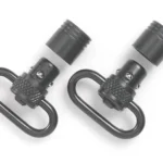 Michaels Of Oregon Uncle Mike's Push Button Detachable Swivel, two black swivels angled upright