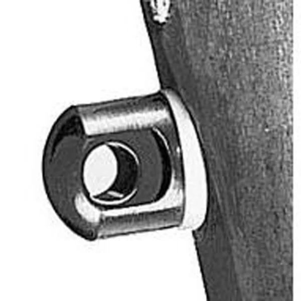 Michaels Of Oregon 2510 White Spacers, close-up of one white circular spacer in a black mount