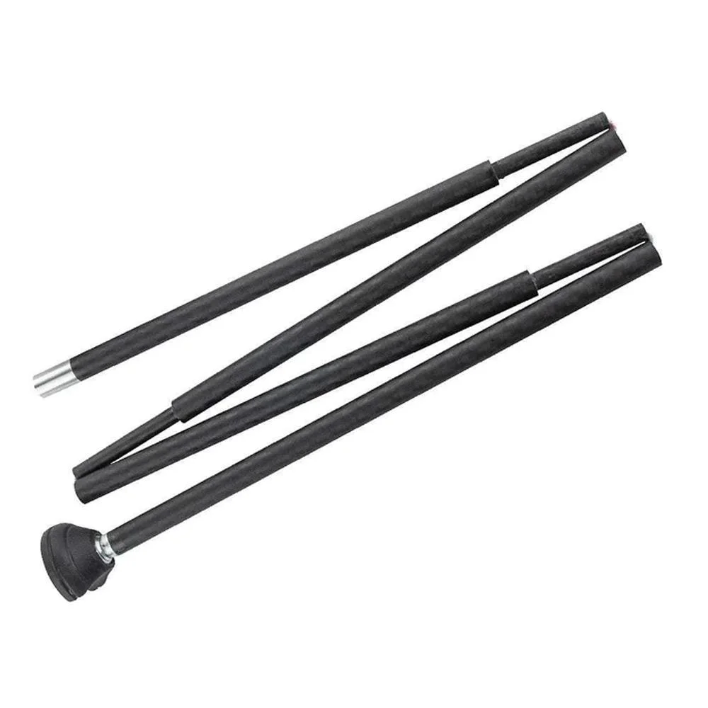 primary-25835 CVA Carbon Fiber Paramount & Accura Collapsible Ramrod, black rod sections and handle laid apart