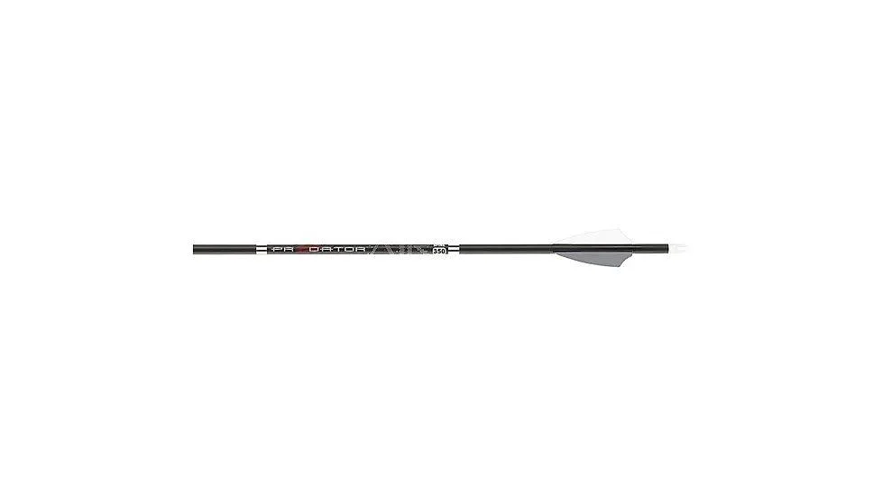 primary-25841 Feradyne Outdoors Carbon Express Predator AIR Arrows, single black fletched arrow in side view