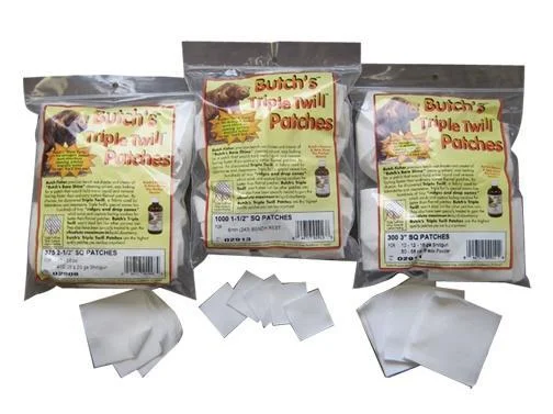 Pachmayr Butch's Triple Twill Patches, three retail packs with loose white patches