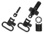 Uncle Mike's U/M SWIVEL SET QD BOLT MOSS 500, black swivels, studs and mounting hardware