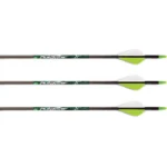 Feradyne Outdoors Carbon Express PileDriver Crossbow Bolts, three black shafts with green-white fletching