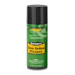 Remington Rem Action Cleaner, upright green aerosol can with black cap