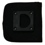 Michaels Of Oregon 8880 black belt loop, front view with square mounting plate and four fasteners