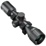 Simmons Pro Target Air 4x32 Rifle Scope, black angled view with rings and adjustment turrets