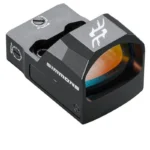 Simmons Pro Target 1x25 Reflex Red Dot Sight, black angled front view with amber lens