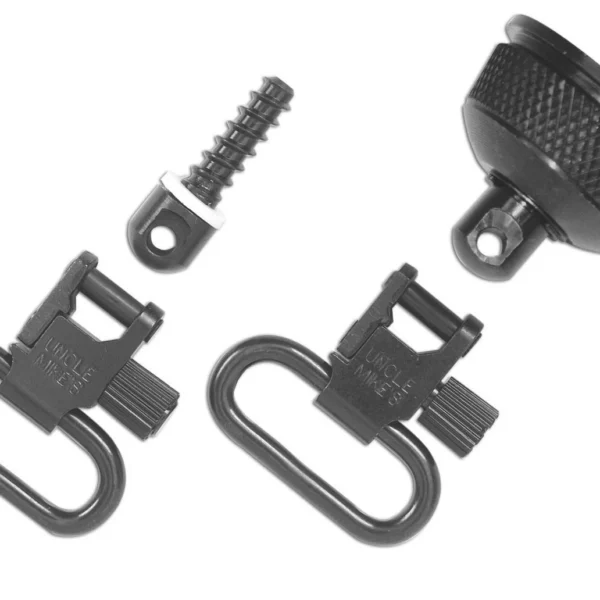 Uncle Mike's U/M SWIVEL SET QD MAG CAP REM870 INT, black cap, stud and two swivels