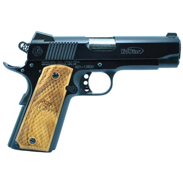 TriStar Arms Inc. TriStar American Classic Commander 1911 Handgun 9mm Luger 10rd Magazine 4.25" Barrel Black with Wood Grip