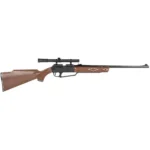 DAISY POWERLINE 880 W/ SCOPE RFL, side view with brown stock, black scope and long barrel