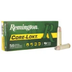 Remington Core-Lokt Rifle Ammunition, green box with two cartridges, front view